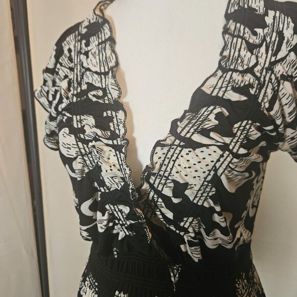 Bohemian Black and White dress size Large - Picture 3 of 9